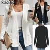 Women's Vintage Casual Solid Color Print Autumn Winter Long Sleeve Jackets & Coats