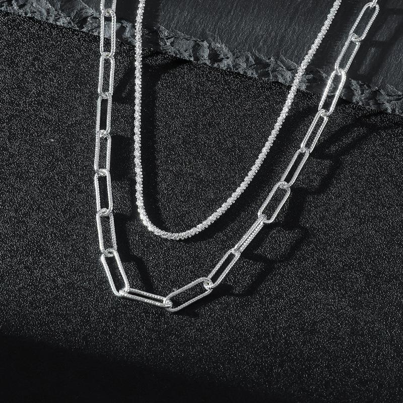 European & American Fashion Double-Layer Hip Hop Starry Sky Necklace Set