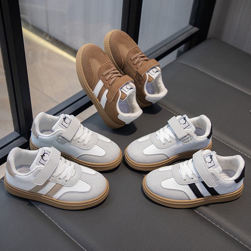 

Детская спортивная обувь весна/осень 2024 г.: Простые, универсальные кроссовки на плоской подошве с застежкой-липучкой с немецким тренировочным дизайном. 19CM, Size 31 хаки