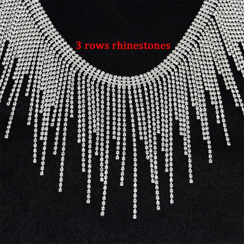 10Yards Rhinestone Chain Trim Fringe Tassel Crystal Clothing Bag Hat Accessories DIY Wedding Decoration Gift Rhinestone Ribbon