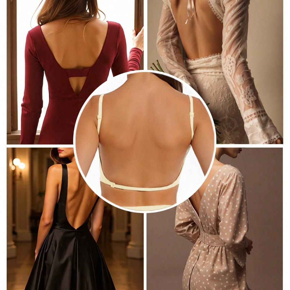 Women's Seamless Large Backless Bra U-shaped Beautiful Back Underwear Small Chest Push-up Bra with Chest Pads