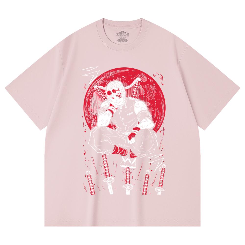 230 Gsm 100% Cotton Demon Slayer V48 Uzui Print Unisex Heavy Cotton T Shirt