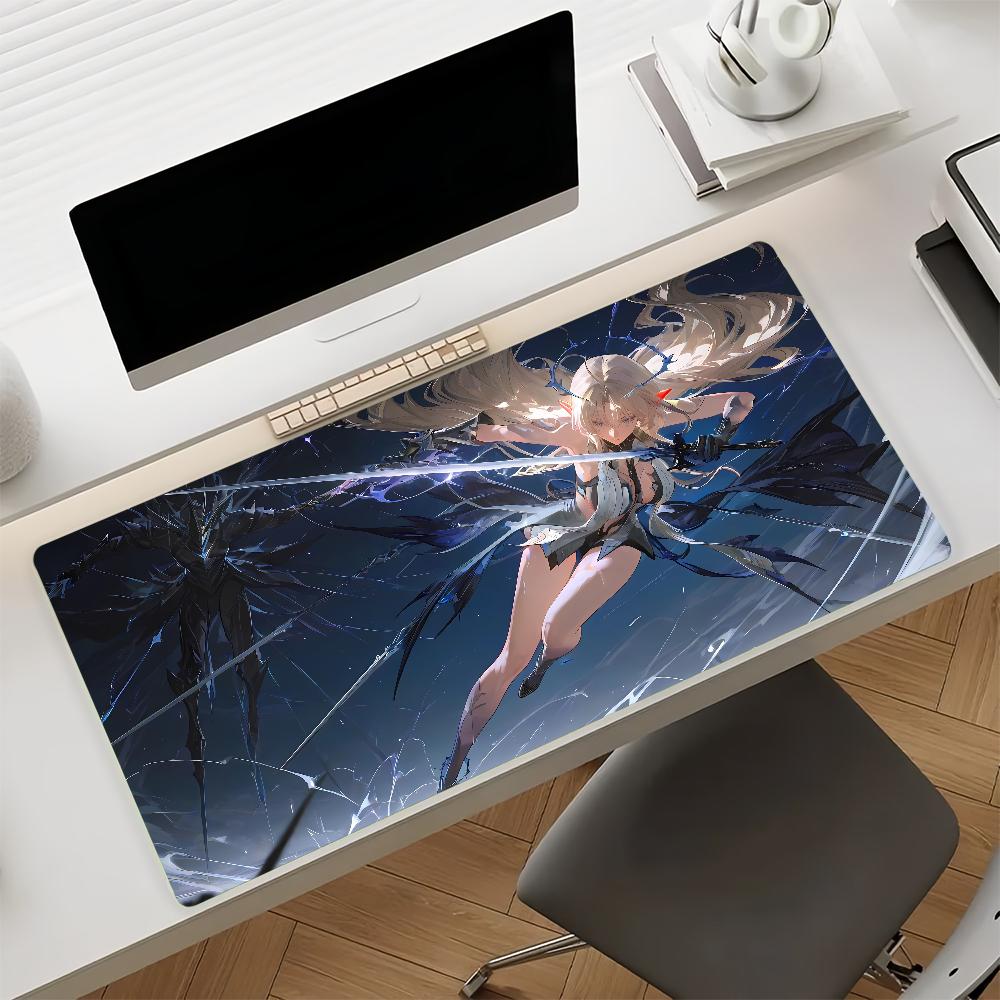 Anime Cartethyia Mouse Pad Large NonSlip Gaming Desk Mat Laptop Keyboard Tray Office Pc Rubber Wuthering Waves Black