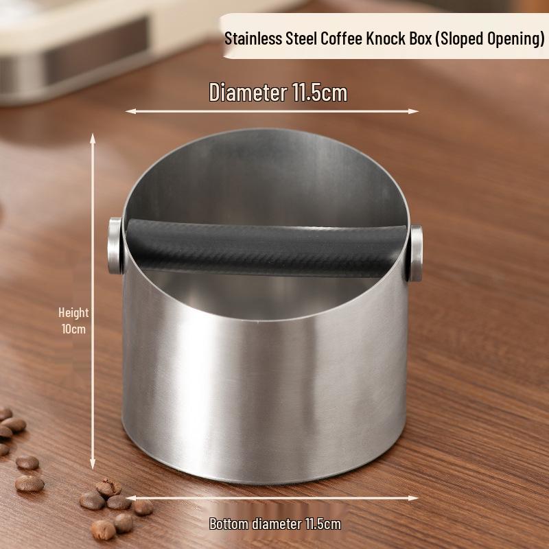 Wood Grain Stainless Steel Coffee Grounds Knockout Bin 750ml Coffee Knock-out Bin