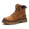 "2024 Autumn Genuine Leather Retro Martin Boots - High Top Casual Work Shoes"