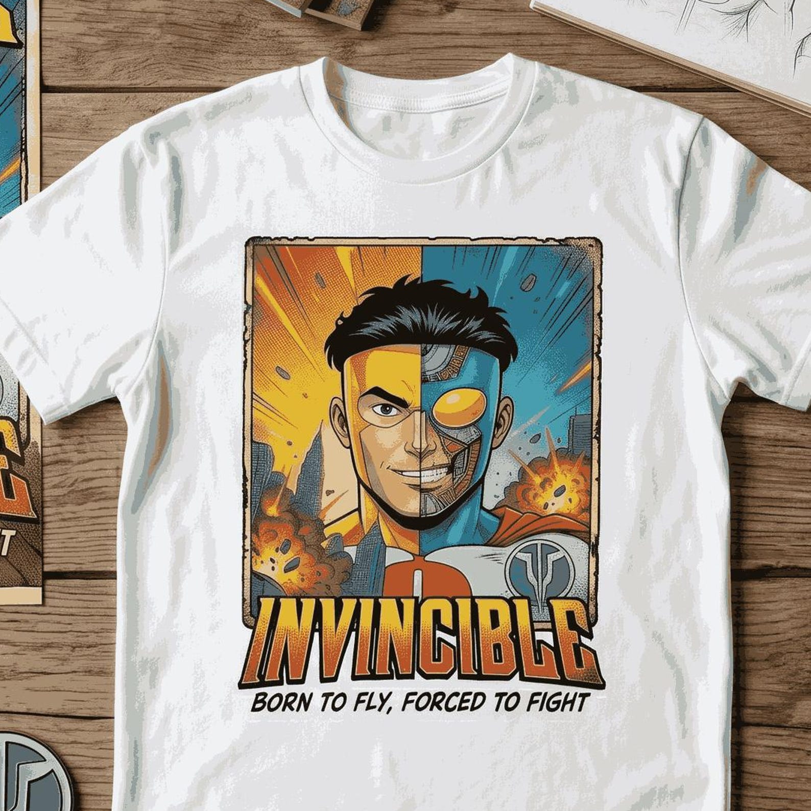 Comfort Colors® Invincible Mark Grayson Shirt, Retro Comic Hero Tee 3XL