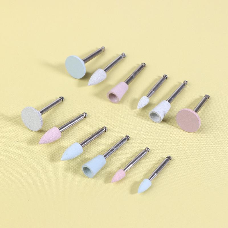 12 Pcs/Box Silicone Polishing Kit, Ra 2.35Mm For Polishing Resin Porcelain Composites With Low-Speed Handpiece Laboratory Tool