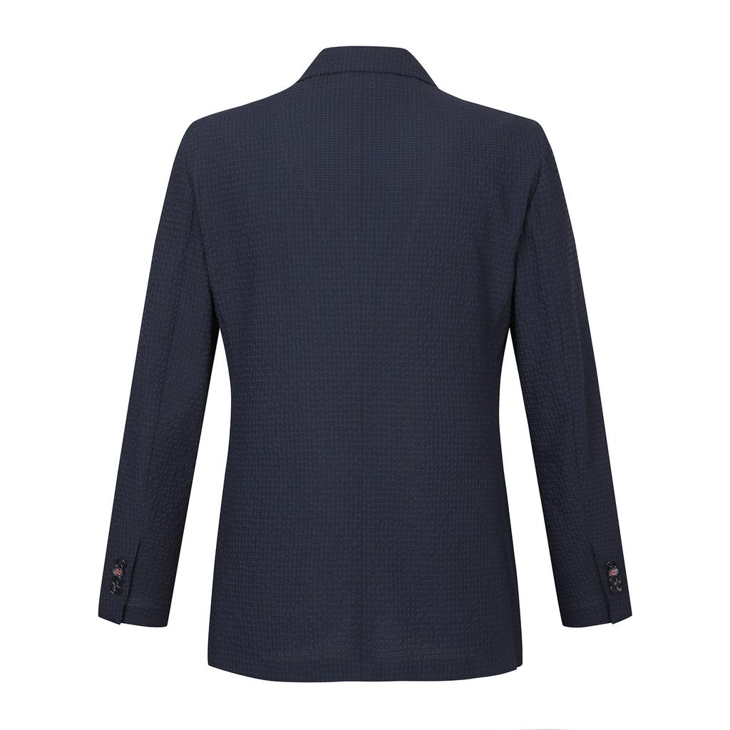 Ferraromilano Lightweight Rib Knit Seersack Jacket Navy (Am0Fozc20449)