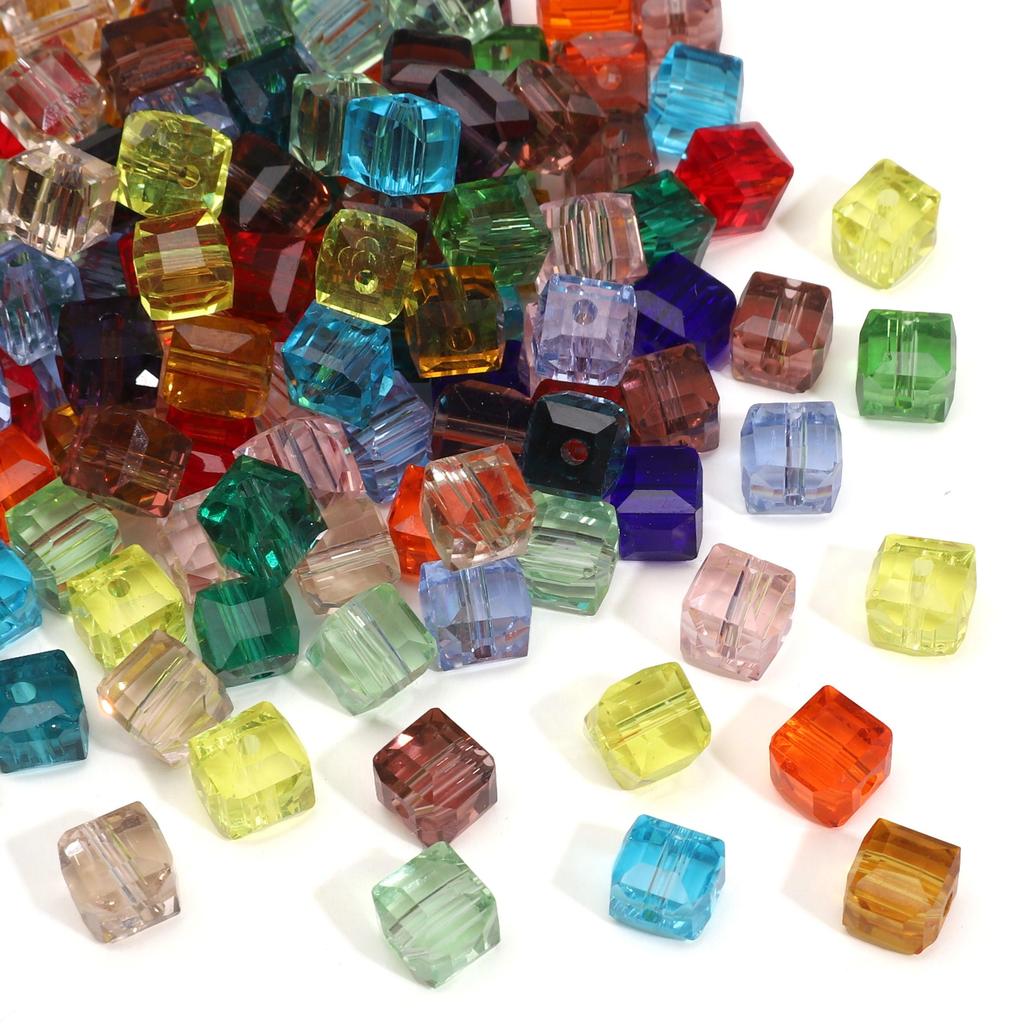 10-20Pcs Glass Crystal Transparent Three-dimensional Square Beads for Jewelry Making DIY Bracelet Necklace