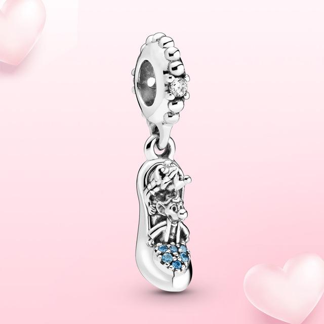 

925 Серебряный Шарм Золушка Мечта Сердце Шарм Подвеска Принцессы Полночная Тыква Тележка Из Бисера Подходит Оригинальное Модное Ожерелье Для Женщин