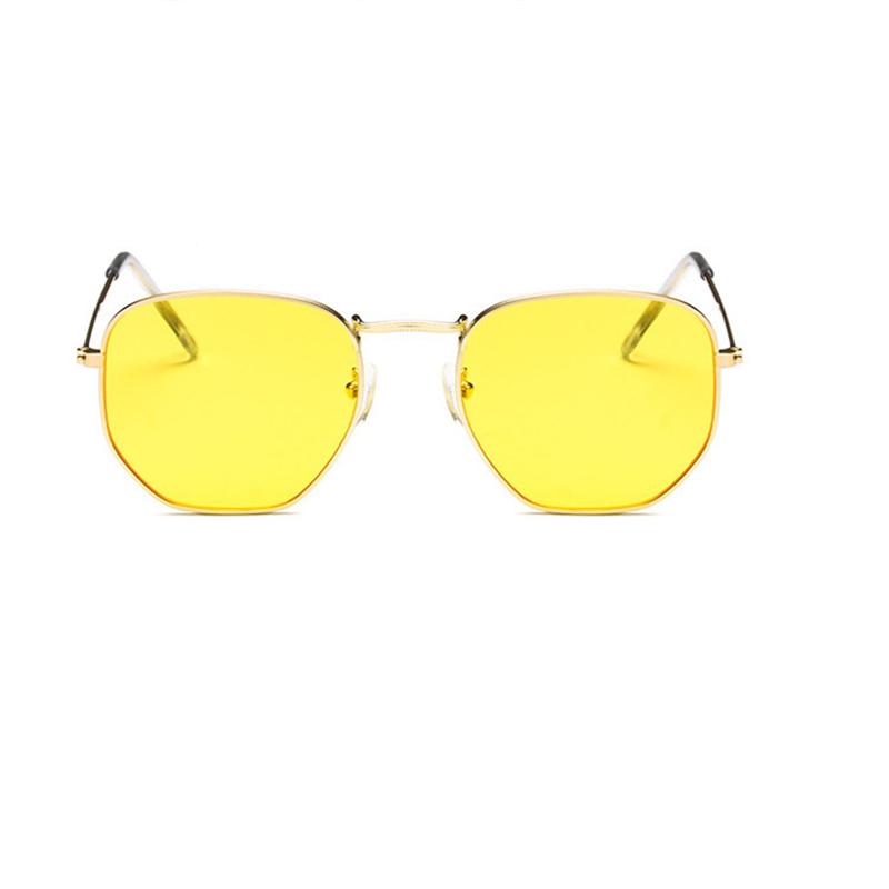 Lunettes de soleil hexagonales pour hommes Marque Designer Petites lunettes de soleil carrées Monture métallique Lunettes pour la conduite et la pêche Lentes De Sol Hombre UV400