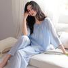 Lyocell Tencel Pajamas Women's Summer Seven-quarter Sleeves 1011 New Spring and Autumn Floral Casual Loungewear Large Size Set