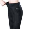 FiveFive Spring Autumn Middle Aged Women Elastic Waist Casual Straight Pants Female Trousers Lady Stripe Pencil Pants