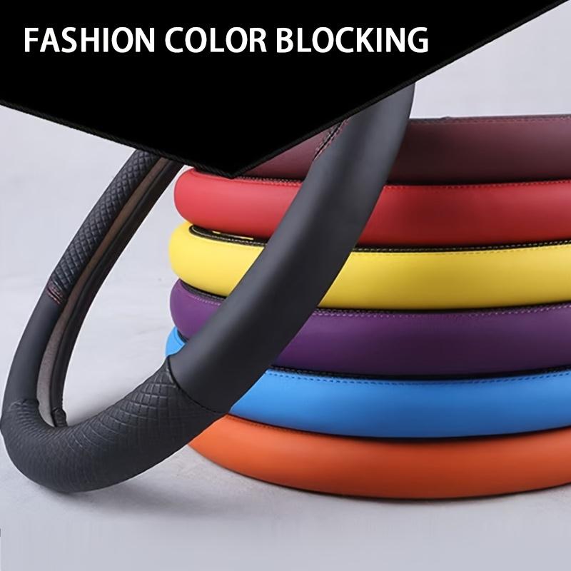 Car Steering Wheel Cover, Fashion Splicing Steering Wheel Cover, Four Seasons Universal Multi-color Car Interior Accessories
