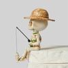 Skeleton Fishing Funny Decoration Halloween Gift Desktop Atmosphere Ornament