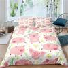 Cartoon Lovely Pig Duvet Cover Set Kawaii Animal Bedding Set King Microfiber Farmhouse Wildlife Theme Comforter Cover Pillowcase