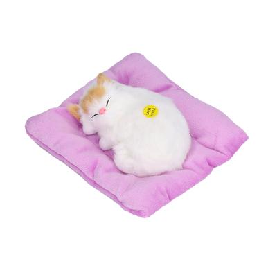 Fake Cats Sleeping Kitten Doll Toy Simulation Sleeping Cat On Pad Interactive Pet Toy with Sound