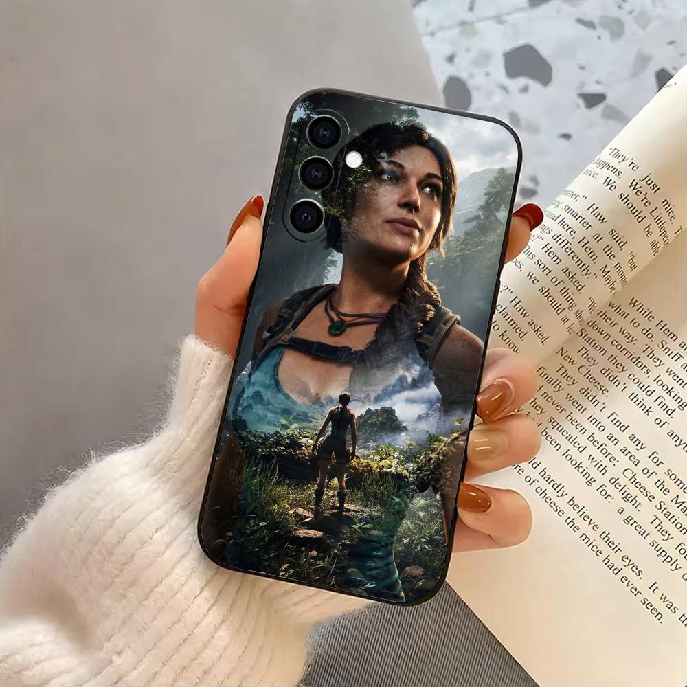 Cool girl T-Tomb R-Raider-TR Phone Case For Samsung Galaxy A73,A72,A71,A70,A53,A52,A51,Others Soft Black Cover