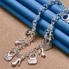 Charm 925 Sterling Silver Exquisite High Heels/Bag Pendant Necklace Women's Fashion Party Wedding Gift Jewelry