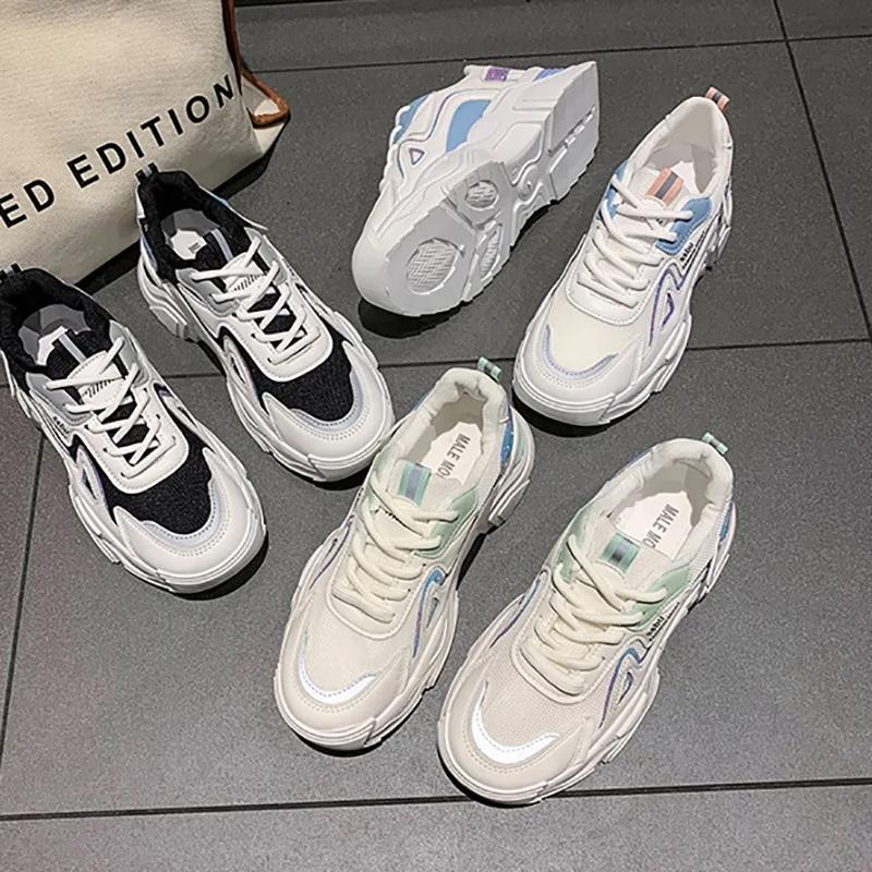 Fashion 2025 Sneakers Women Platform Flat Shoes Woman Shoes Green Casual Trainers Ladies Chunky Sneakers Women Shoes