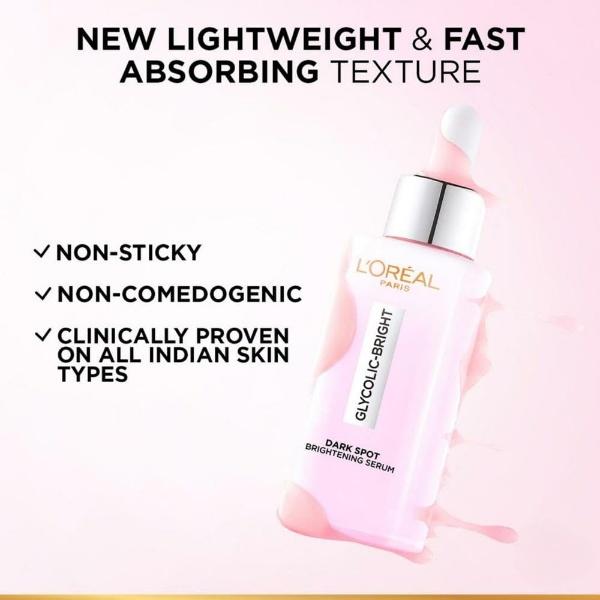 L'Oreal Paris Glycolic Bright 8% [Melasyl + Niacinamide] Face Serum for Brightening Dark Spots 30ml