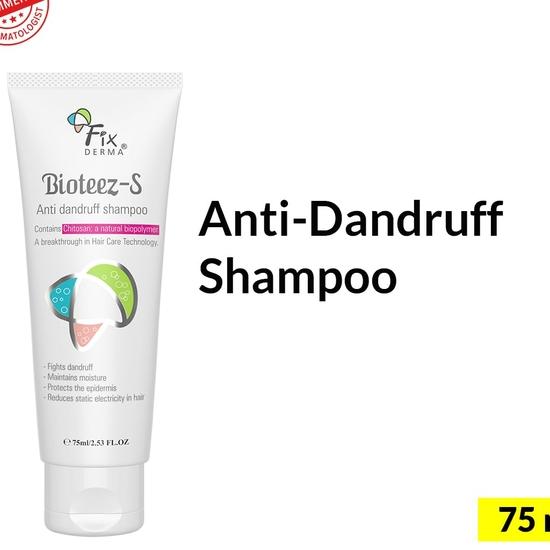 Fixderma Bioteez-S, Anti Dandruff Shampoo, Flaky Scalp Condition,Recurrent Dandruff, Sulphate & Paraben Free Formulation - 75ml