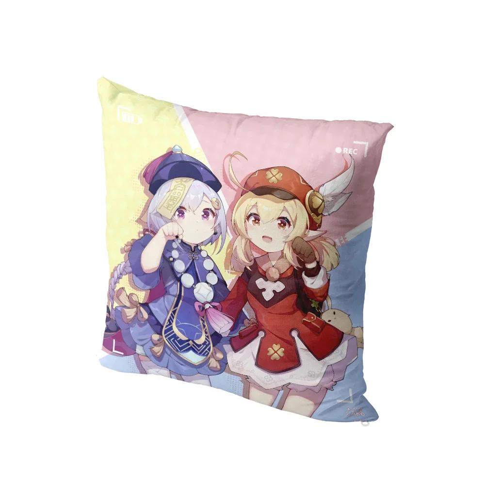 Anime Cartoon Genshin Series Printed Pillowcase Cute Kawaii Pink Bedside Bedroom Sofa Cushion Cover Body Pillow Case x