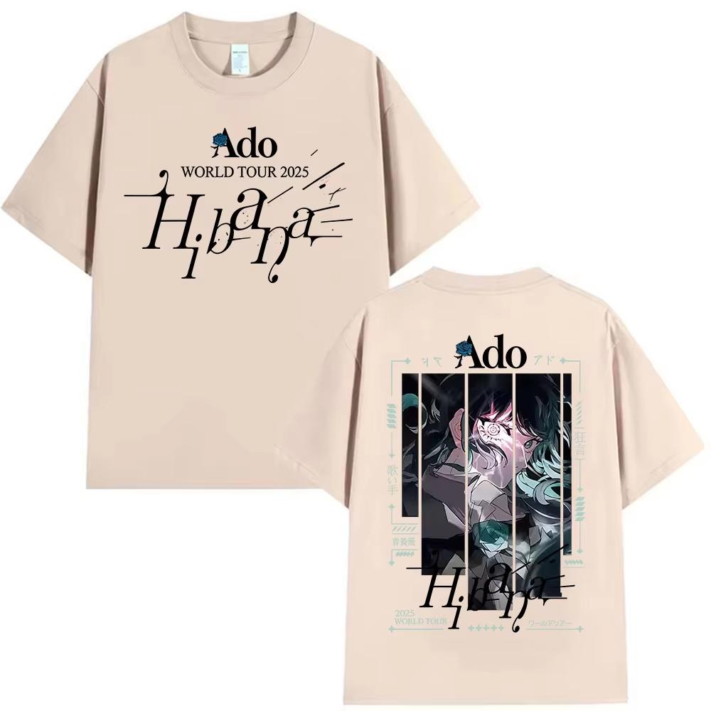 Japanese Ado Hibana WORLD TOUR 2026 New T-Shirts Men Women Clothing Gothic Short Sleeve T Shirt Hip Hop Oversized Cotton T-shirt