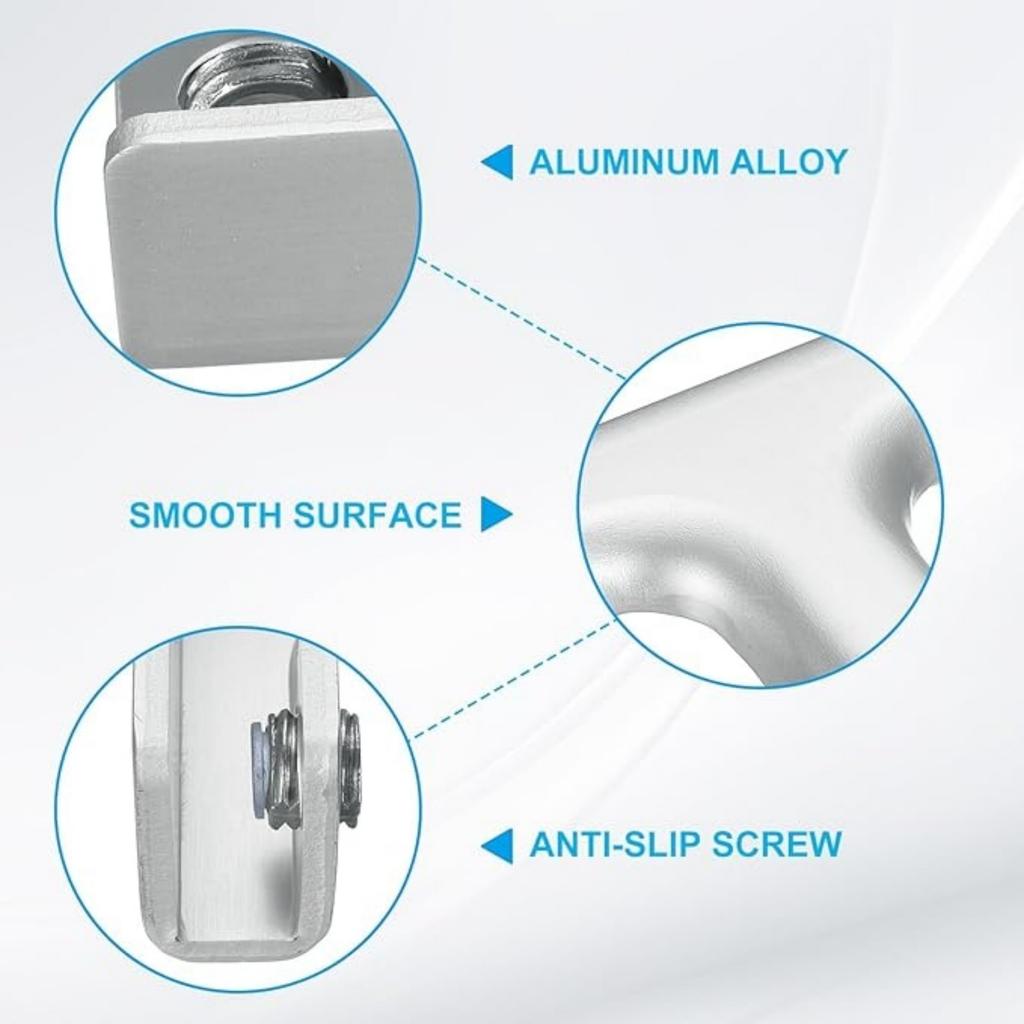 T-shaped - Finish (with 4-8mm ) Aluminum Alloy Glass Glass-clamped Support With Right-angle Flat Plate, Tile Fixing Clamp, Semi-circular Glass Holder