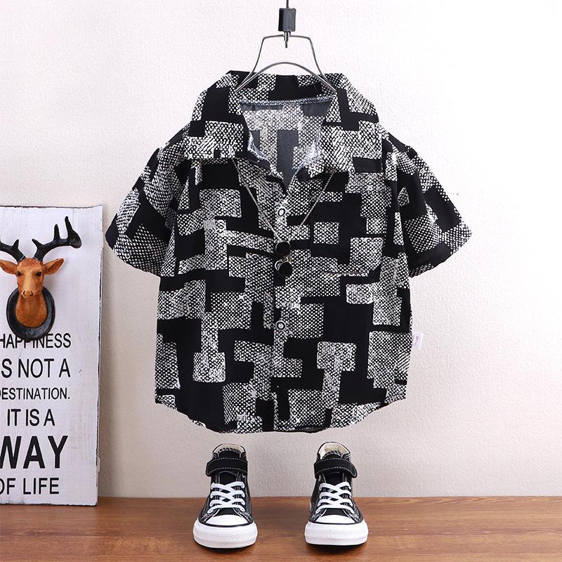 Children's Short Sleeve Summer Shirt – Hong Kong Style Casual Boys' Top