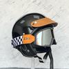ORZ-Vintage 3/4 Scooter Helmet with Goggles Kit Windproof Anti UV Open Face Motorbike Helmet Unisex Street Riding Protection