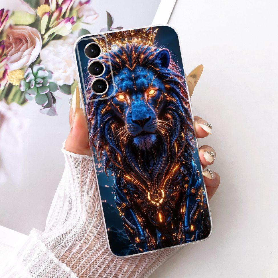 Clear For Samsung S21 Plus Case SM-G996B Aesthetic Luxury Cute Fashion Flower Funny Painted Casing For Samsung Galaxy S21+ Cover