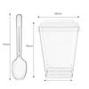 5oz Transparent Disposable Mousse Cup with Lid & Spoon, 160ml Dessert Cup