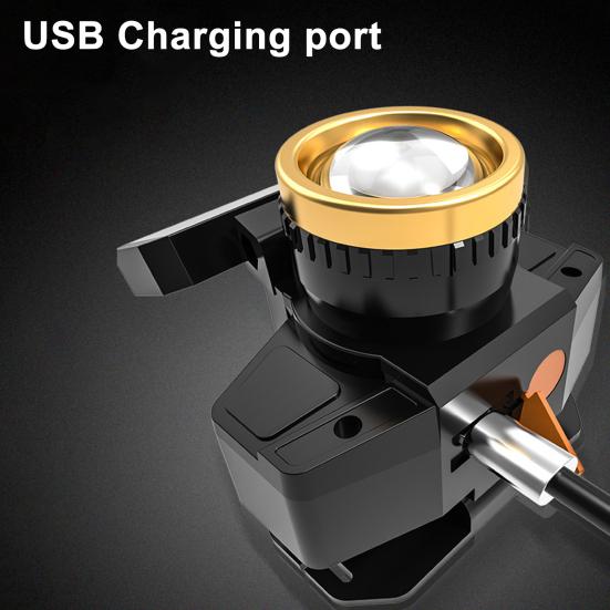 LED Kafa Lambası Güneş Enerjili/USB Şarjlı Hareket Sensörlü Su Geçirmez Şarj Edilebilir Fener Dış Mekan Kamp Yürüyüş Acil Durumlar İçin