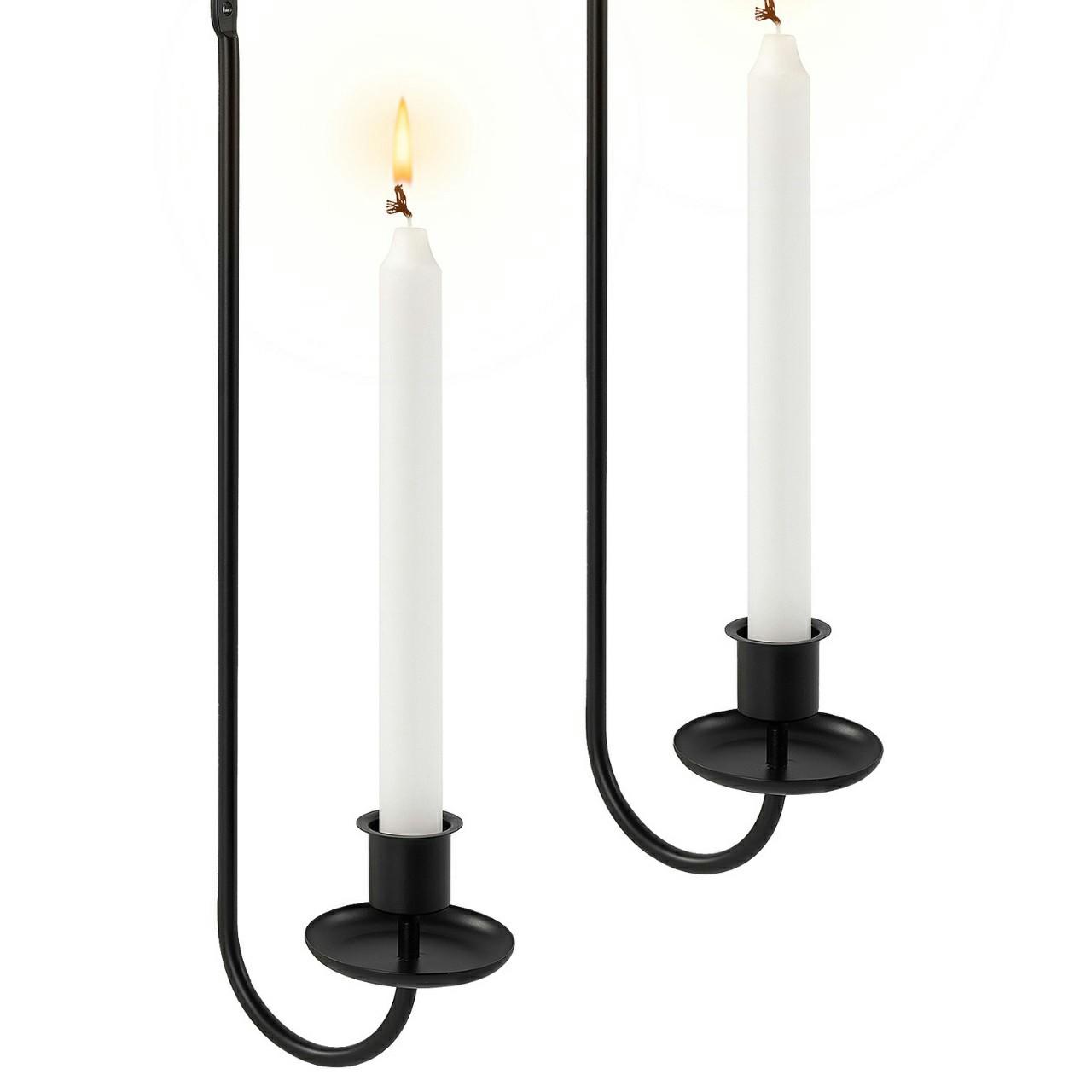 

2Pcs Wall Mounted Candle Holder Iron Art L Shaped Decorative Candlestick Rack A