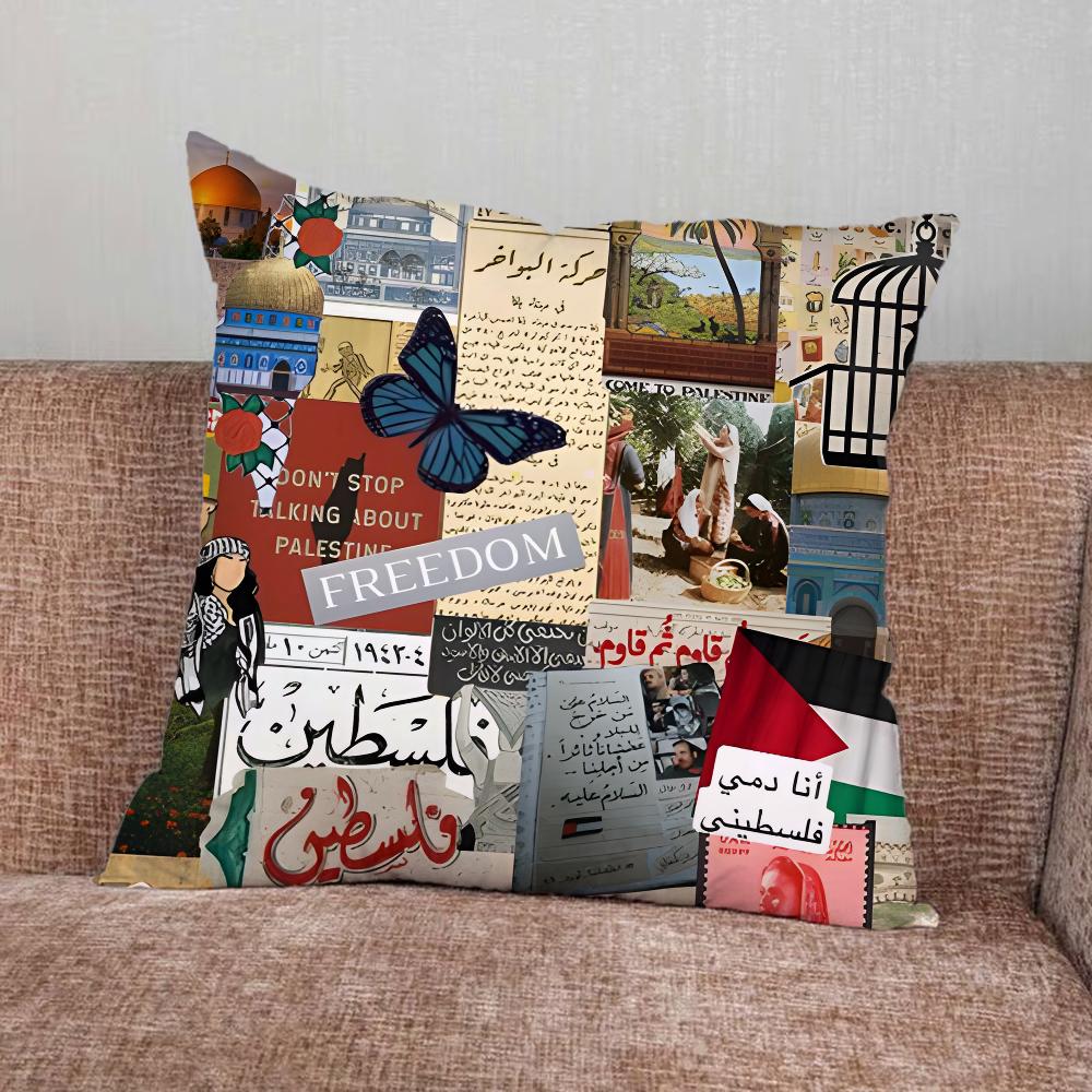 ART-P-Palestine-es-F-Flag MAP Pillow Case For Home Bedroom Car Office Decoration Living Room Sofa Cushion Cover Suitable