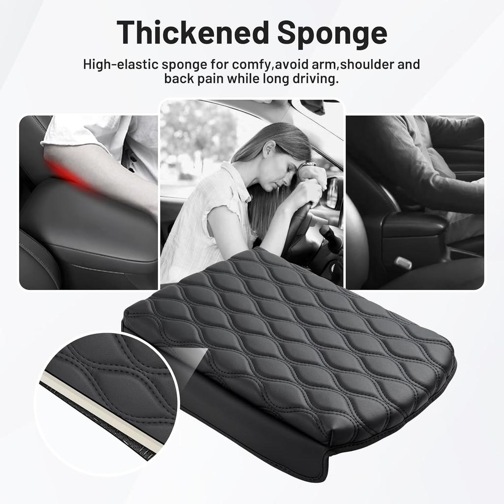 Autorder Center Console Cover For -2024 2025 2026 Kia Telluride Accessories Armrest Cushion Cover Nappa Leather Middle Console Covers Telluride