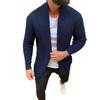 Cappotto Maglione da Uomo Colore Unito Tasche Autunno Inverno Cardigan a Maglia a Righe