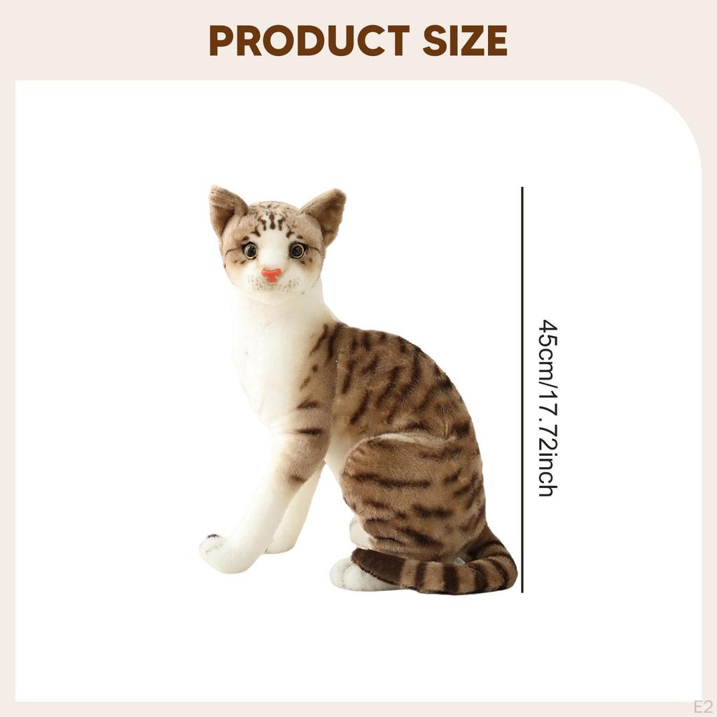 Cat Toy Stuffed Animal Decoration Figures Comfortable Simulation Kitten Lovely for Teens Bedroom