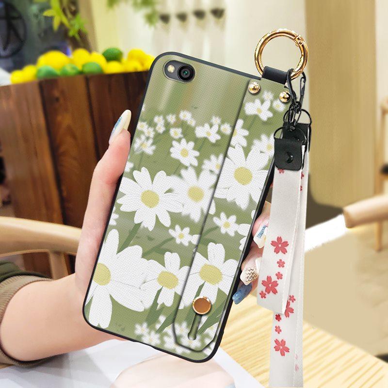 Soft Case Oil Painting Phone Case For Xiaomi Redmi GO Flower Durable Dirt-resistant Kickstand Protective Wristband Ring