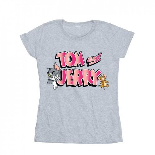 Tom and Jerry Женская/женская хлопковая футболка с градиентным логотипом