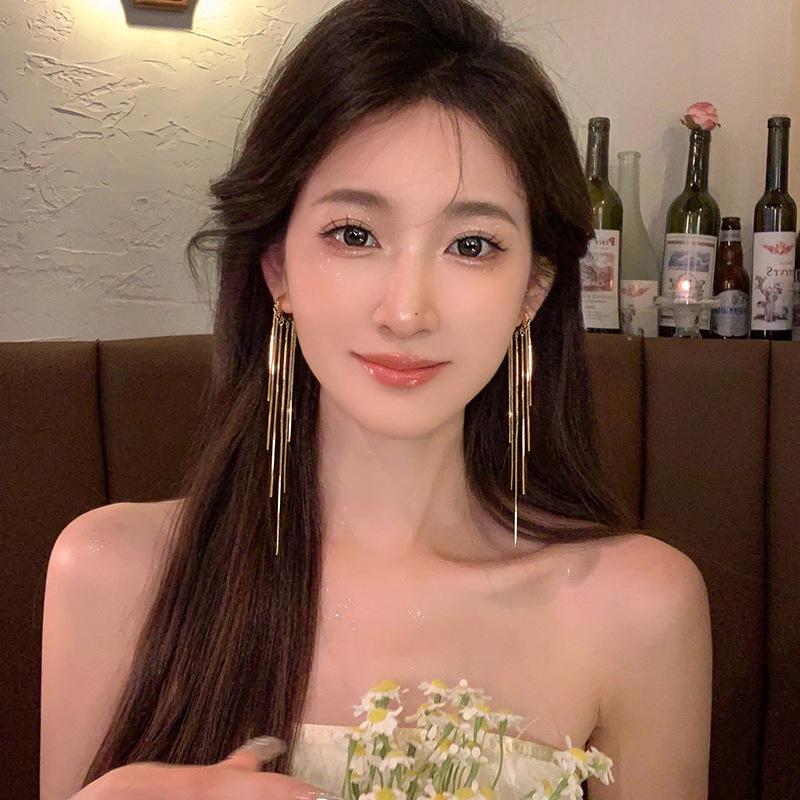 Náušnice ve stylu korejského střapce ve tvaru kapky vody - Špičkové luxusní módní náušnice