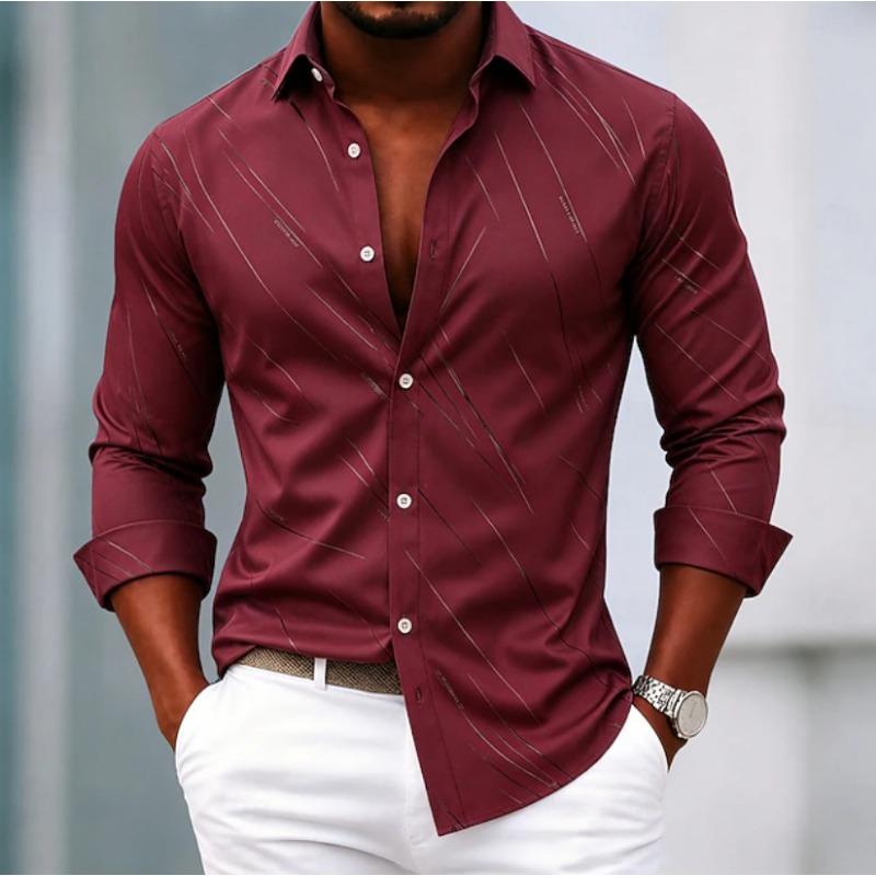 Men S Long Sleeve Striped Casual Shirt For Spring Autumn