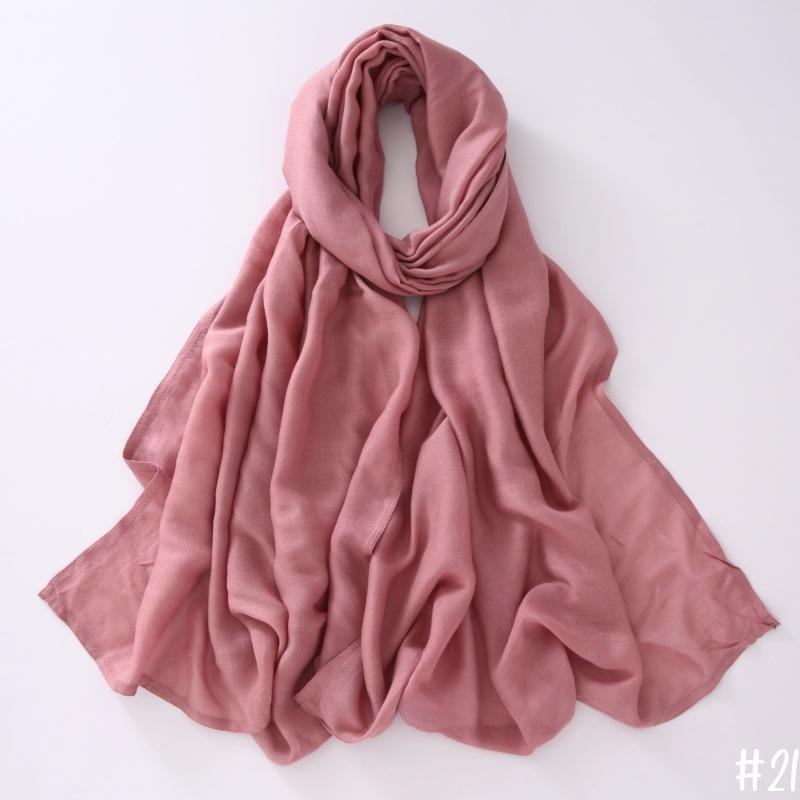 New Thin Modal Scarf For Women Girls Solid Scarves Soft Wide Brim Cotton Breathable Pashmina Shawl Foulard Winter Wrap Shawls