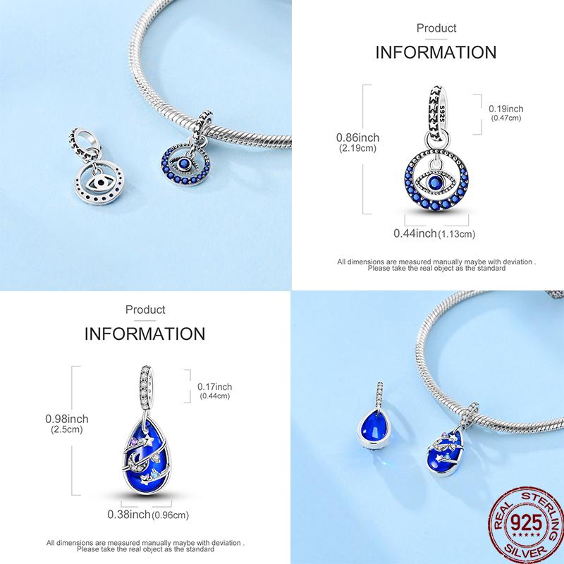 100% Copper Ballet Shoes Beads Evil Blue Eye Charms Pendants For Women Fit Original Bracelet Bangle Diy Jewelry