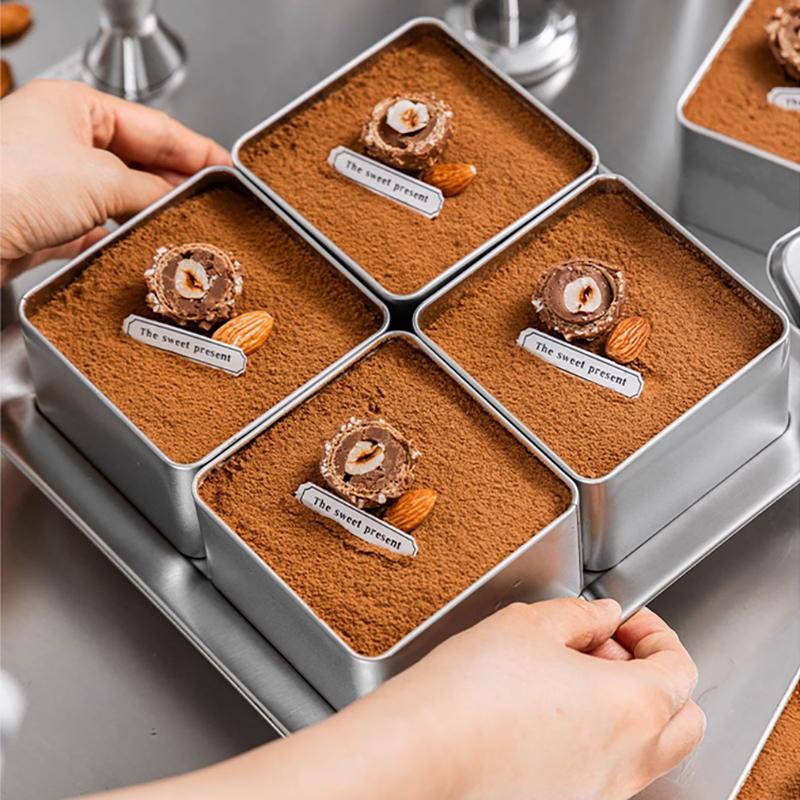 Round Square Tinplate Box Clear Window Iron Storage Box Tea Food Jar Candy Cake Boxes Jewelry Cream Cosmetic Container Empty Pot
