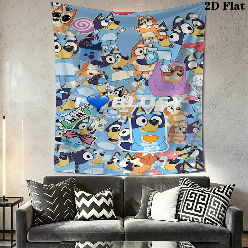 Bingo Friends Tapestry Fun Vibrant Decor Tapestry Wallmounted Background Cloth Work Of Art Home Decor Background Wall Hanging Cloth