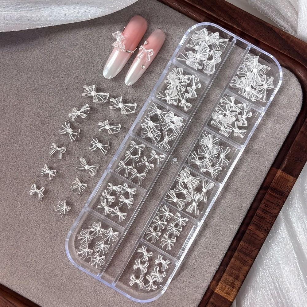 Transparent Nail Art Sequins Kit 3D Bowknot Nail Charms Decorations Nail Decoration
