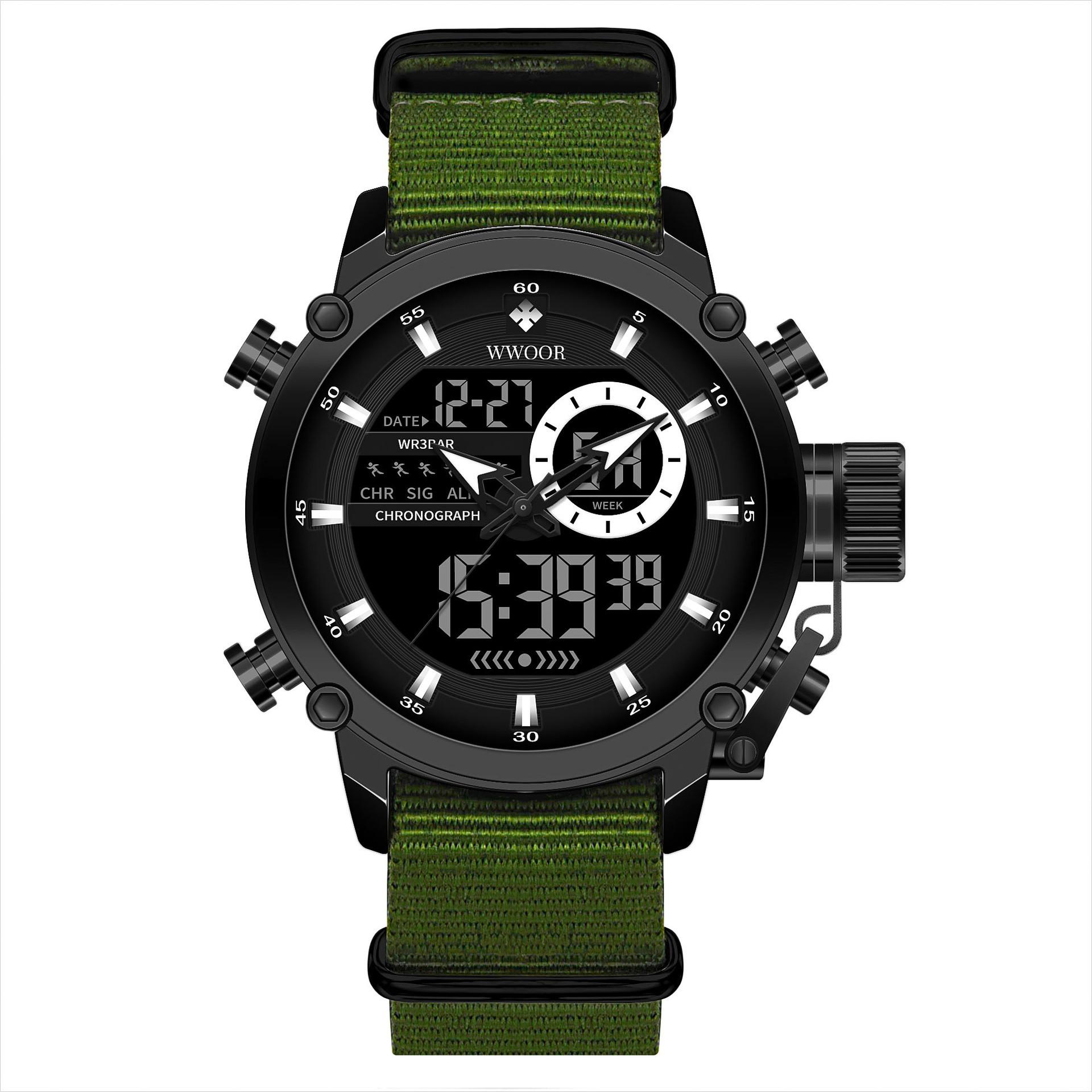Wwoor Grip Love Nylon With Men S Watch Waterproof Fashion Quartz Watch Sports Wind Men S Watch 8882