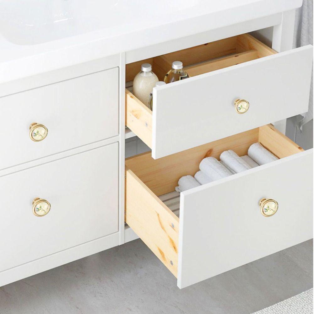 Zinc Zinc Zinc Alloy Gold Kitchen Cabinet Handle Light Luxury Ceramic Drawer Pulls  Wardrobe